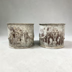18/19th Century English Pair of Lead Antique Planters w/Amphorae & Garland Relief