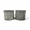 18/19th Century English Pr of Lead Antique Planters w/Amphorae & Garland Relief