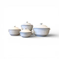 Set of 4 White Pots with Lids