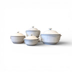 Set of 4 White Pots with Lids