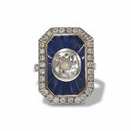 .72 ct Art Deco Diamond and Sapphire Cocktail Ring