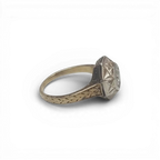 14 Karat White Gold Old Mine Cut Diamond Ring