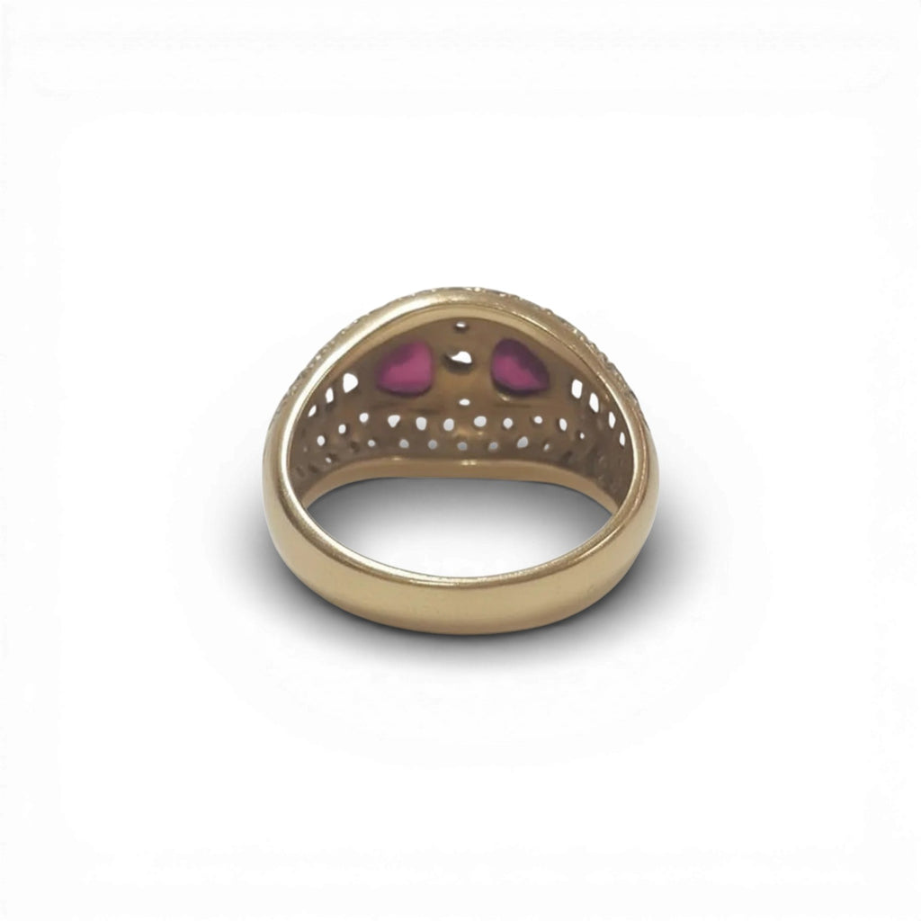 Contemporary 1.15 ct Diamond and 1.07 ct Ruby Ring