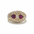 Contemporary 1.15 ct Diamond and 1.07 ct Ruby Ring