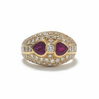 Contemporary 1.15 ct Diamond and 1.07 ct Ruby Ring
