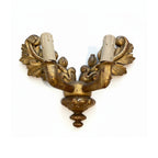 19th Century French Pair of Charles X Gilded Wood Antique Sconces
