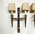 Pair of Large Spanish Gilded Iron Sconces