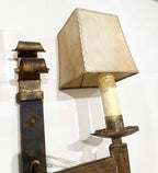 Pair of Large Spanish Gilded Iron Sconces
