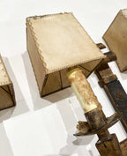 Pair of Large Spanish Gilded Iron Sconces