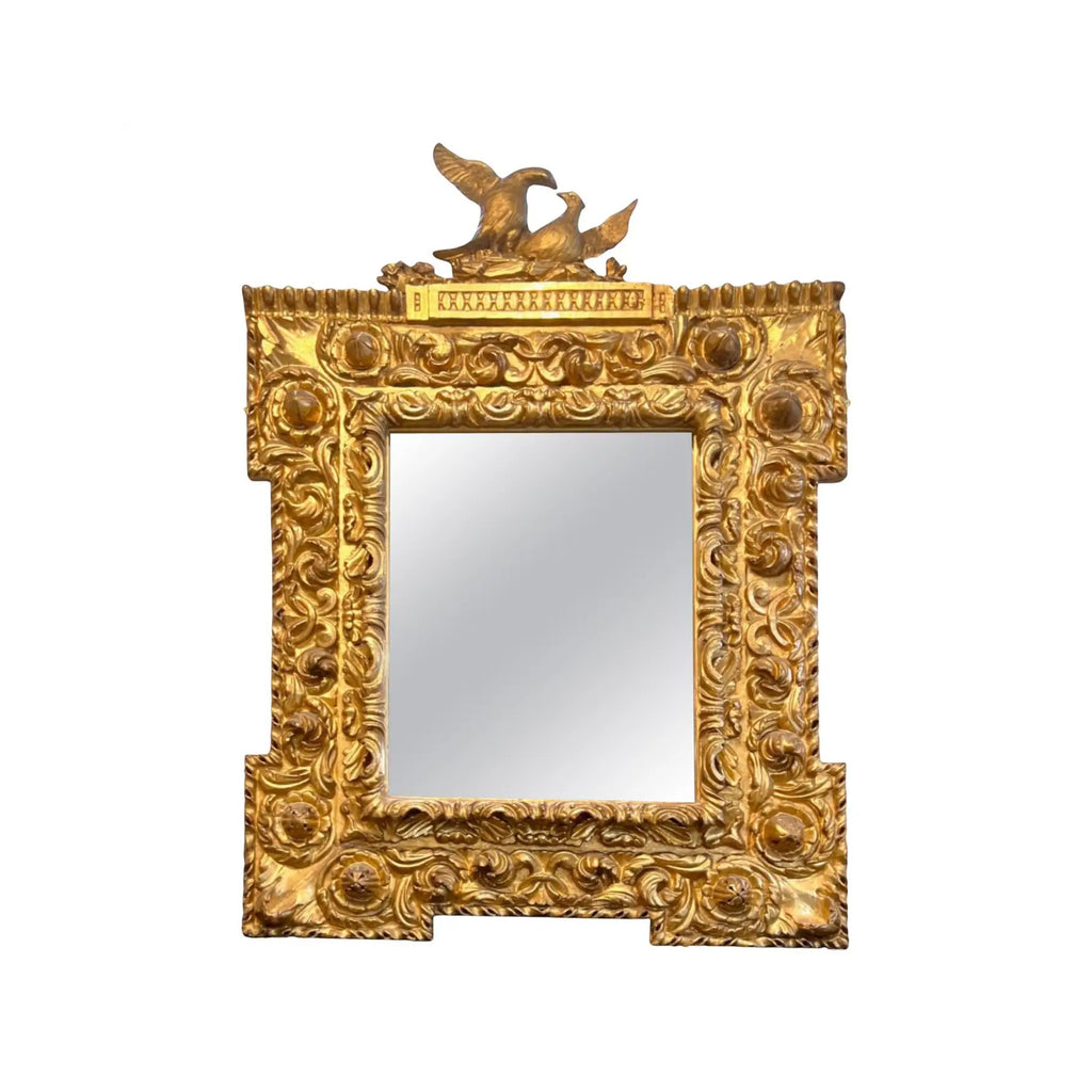 18th Century German Rare Antique Louis XIV/XV Gilded Mirror