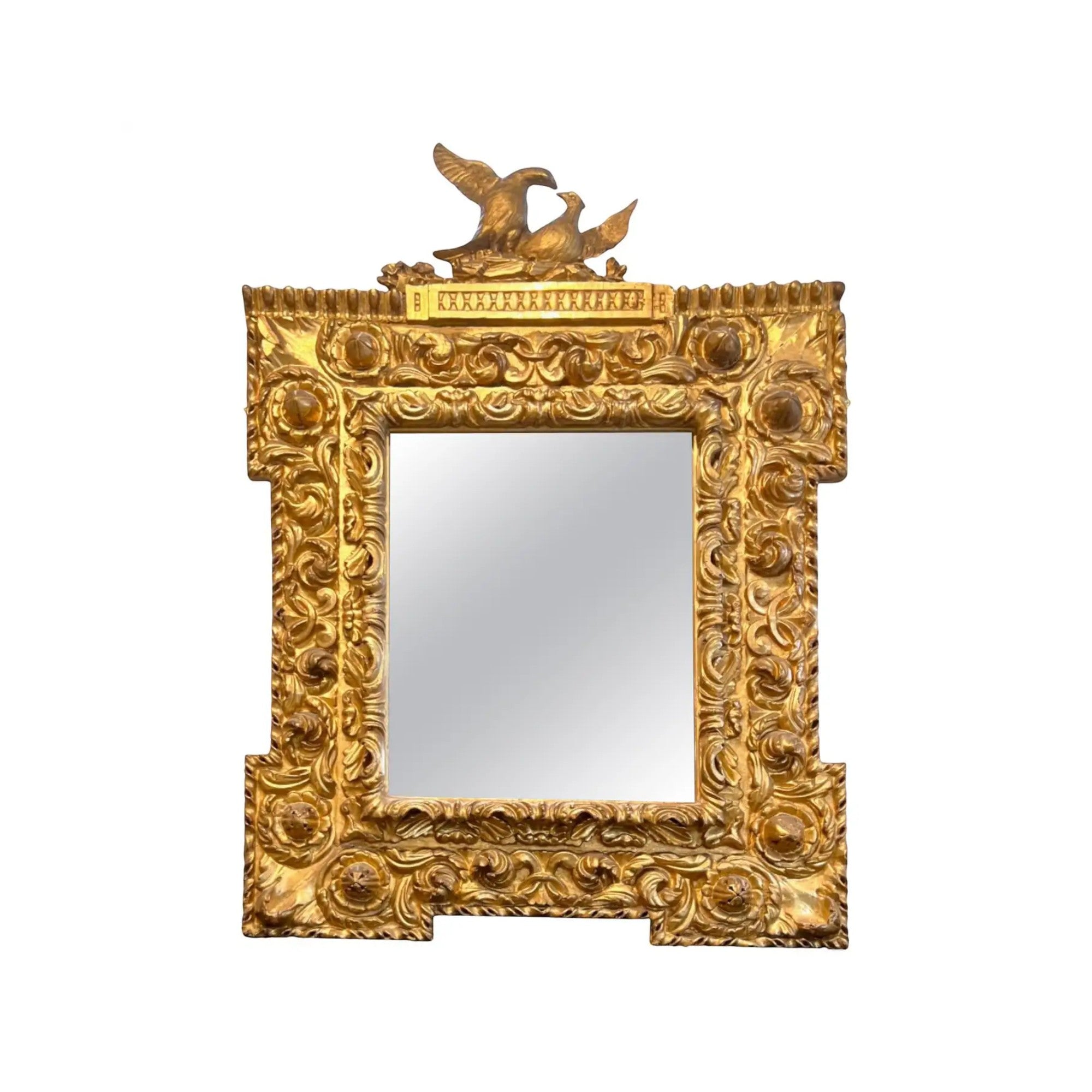 18th Century German Rare Antique Louis XIV/XV Gilded Mirror
