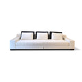 Christian Liaigre "Augustin" Sofa in Oyster Belgium Linen with Charcoal Mohair Back Pillow