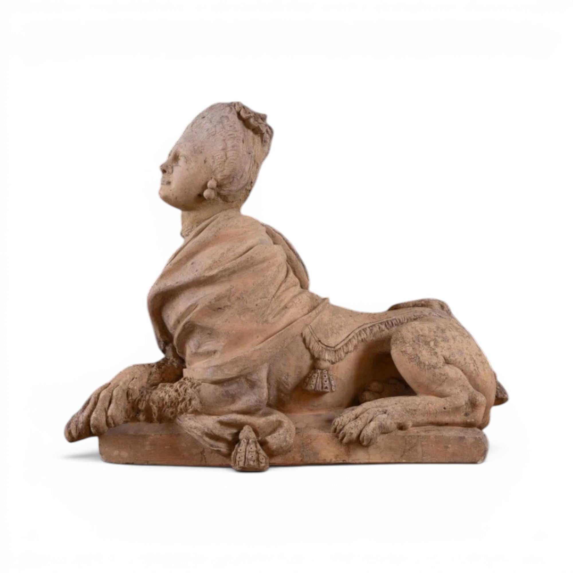 18th Century European Pair of Terracotta Sphinxes