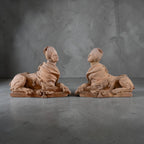 18th Century European Pair of Terracotta Sphinxes