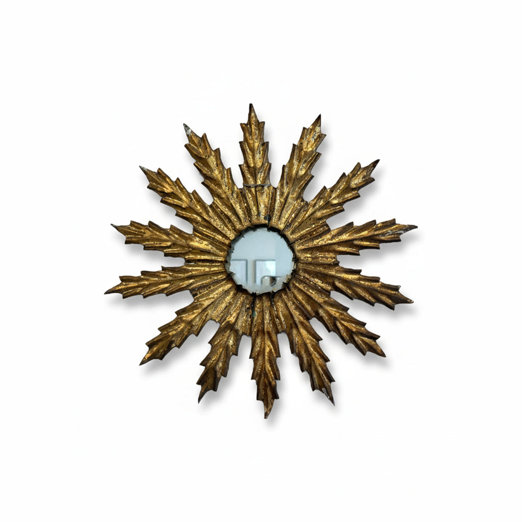 Spanish Gilded Iron Leaf Mirror