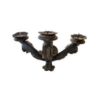 Tara Shaw 17th century Italian hand-carved wooden sconce with a dark aged patina and three candle holders