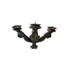 Tara Shaw 17th century Italian hand-carved wooden sconce with aged dark patina and three candle holders from Lucca