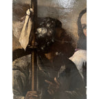 Tara Shaw 17th century Venetian oil painting detail showing a pilgrim holding a staff with dramatic chiaroscuro.