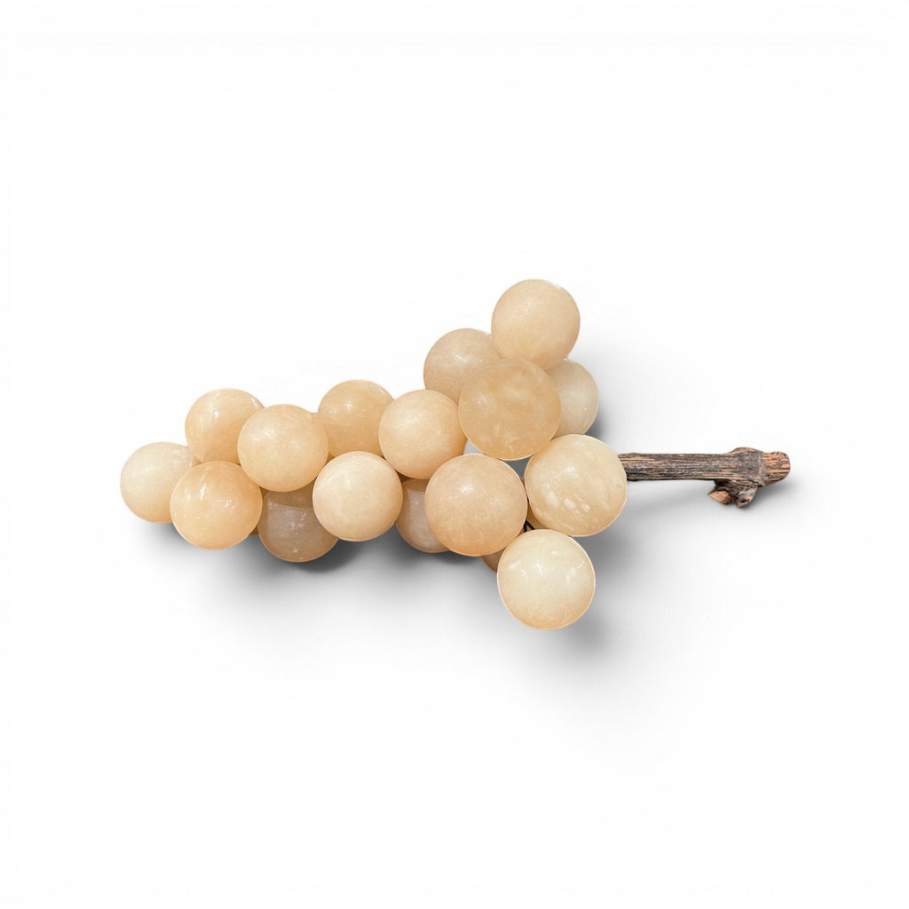 Tara Shaw medium alabaster grapes decorative object with translucent stone texture and organic sculptural form