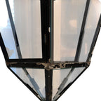 Tara Shaw 19th century French iron and glass lantern with aged finish and classic architectural silhouette