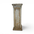 Tara Shaw 19th century French painted wood pedestal with a distressed aged finish and rustic patina.