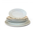 Tara Shaw collection of five assorted 19th century European antique white ironstone platters with aged patina