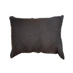 Tara Shaw African Kuba decorative pillow in solid black with a rectangular handwoven textile design.