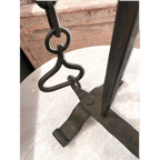 Tara Shaw 19th-century French iron candleholder with a rustic aged patina and unique hand-forged metal details.