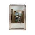 Tara Shaw 19th century French Louis Philippe mirror with a large silver-leaf frame and aged patina.