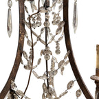 Tara Shaw 19th century Italian Empire chandelier with a giltwood and iron frame and cascading crystal basket details.