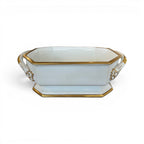 Tara Shaw 19th century European porcelain jardiniere with white finish and elegant gold gilt detailing