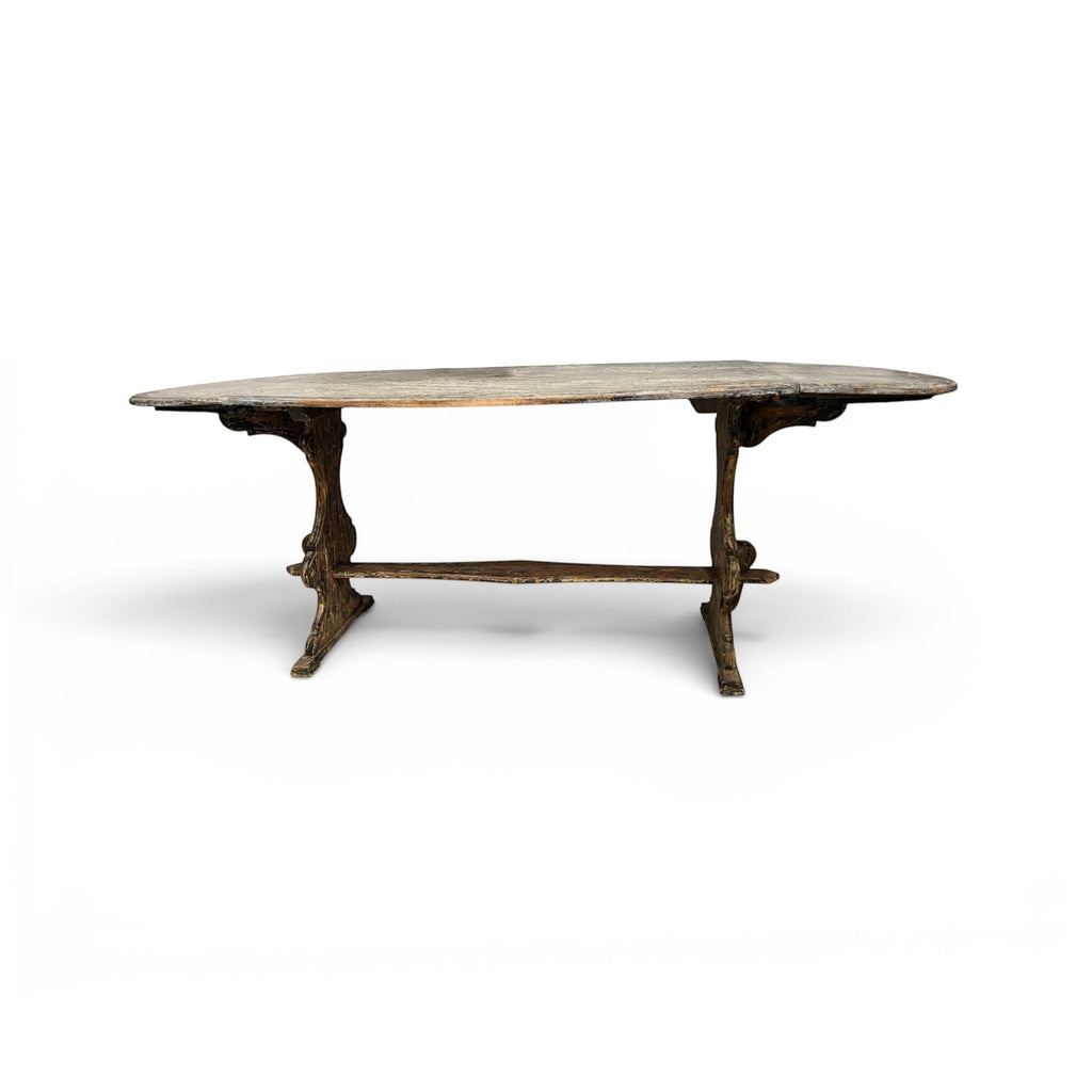 Tara Shaw 18th century Swedish drop leaf table with a weathered wood patina and elegant antique Scandinavian design.