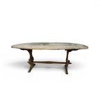 Tara Shaw 18th century Swedish drop leaf table with a weathered wood patina and elegant Scandinavian design