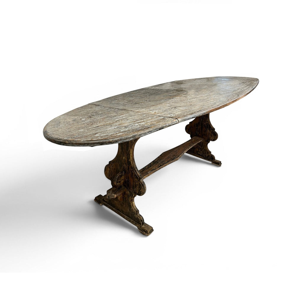 Tara Shaw 18th century Swedish drop leaf table with a weathered patina and classic Scandinavian wooden design.