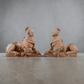 18th Century European Pair of Terracotta Sphinxes