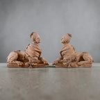18th Century European Pair of Terracotta Sphinxes