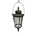 Tara Shaw 18th century Venetian bronze lantern with aged patina, fluted glass panels, and elegant hanging loop.