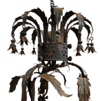 Tara Shaw mid-century Venetian Renaissance style lantern with intricate metalwork and aged patina finish.