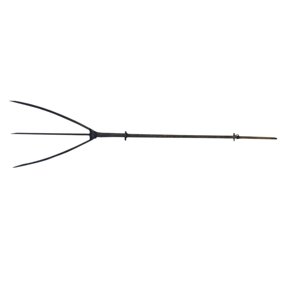 Tara Shaw vintage French pitchfork wall decor with rustic metal finish and custom mounting hardware