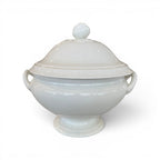 Tara Shaw 19th century white ironstone tureen with lid and sculpted rose finial