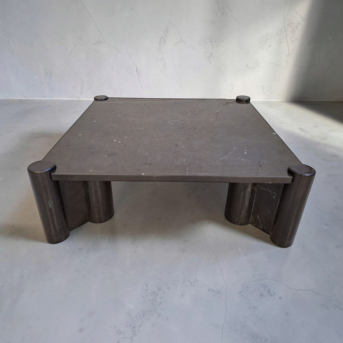 Mid-Century Gae Aulenti Black Marble Coffee Table