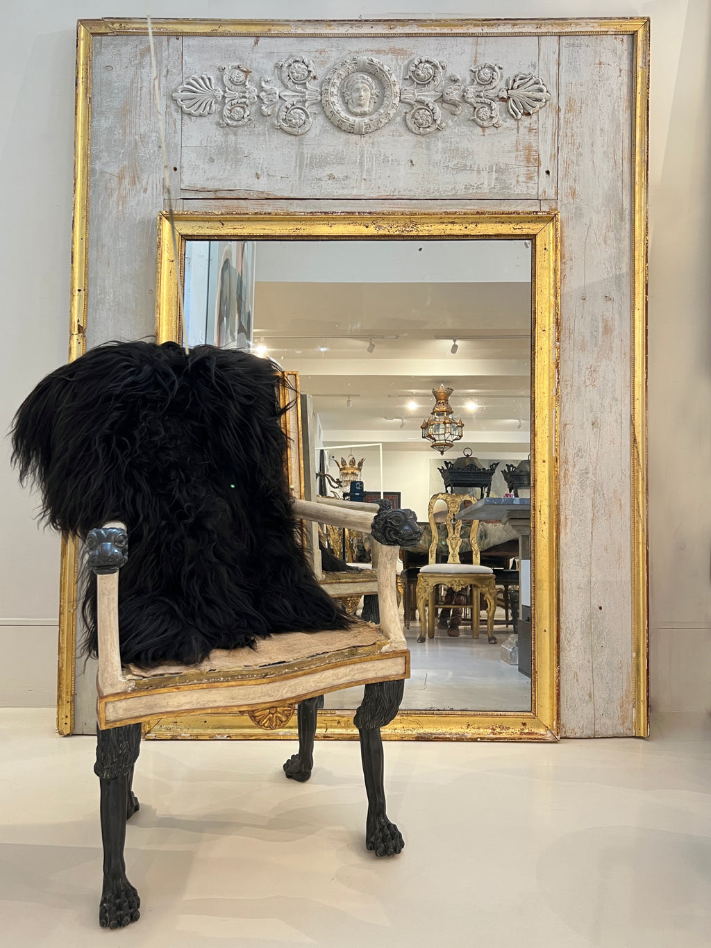 Italian Neoclassical Armchair with Detailed Carving