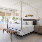Maison Two Tone Canopy Bed with Linen Headboard