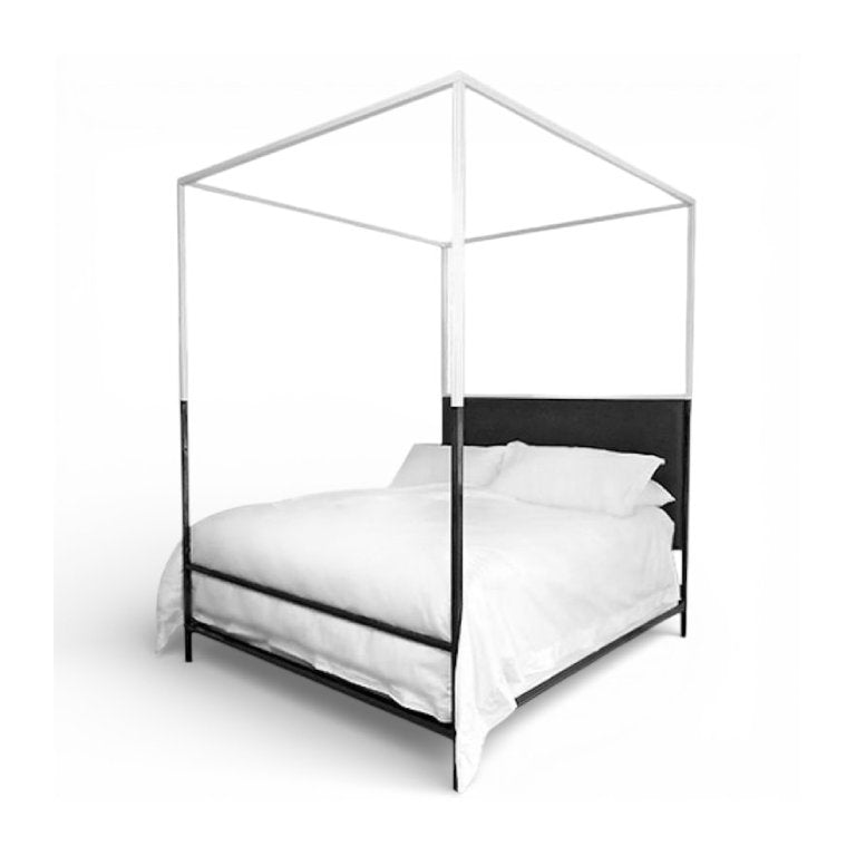 Maison Two Tone Canopy Bed with Linen Headboard