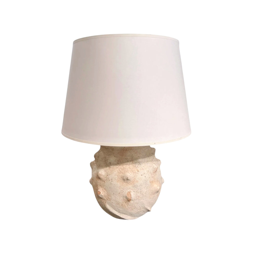 White Urchin Table Lamp with Shade