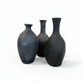 Set of 3 Small Black Vases