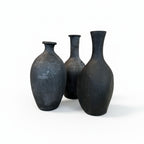 Set of 3 Small Black Vases