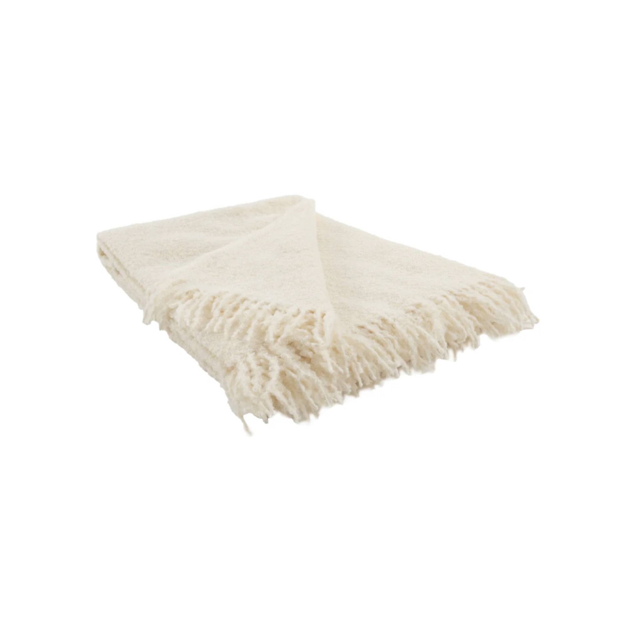 Alpaca Bouclé Throw - Ivory